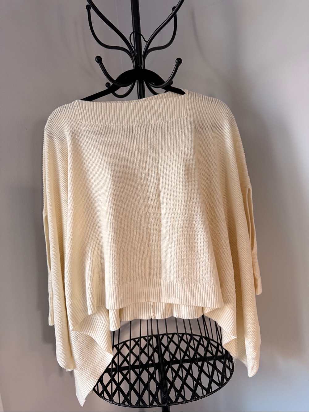 Lululemon Ivory Knit Poncho Sweater | Oversized Mock Neck